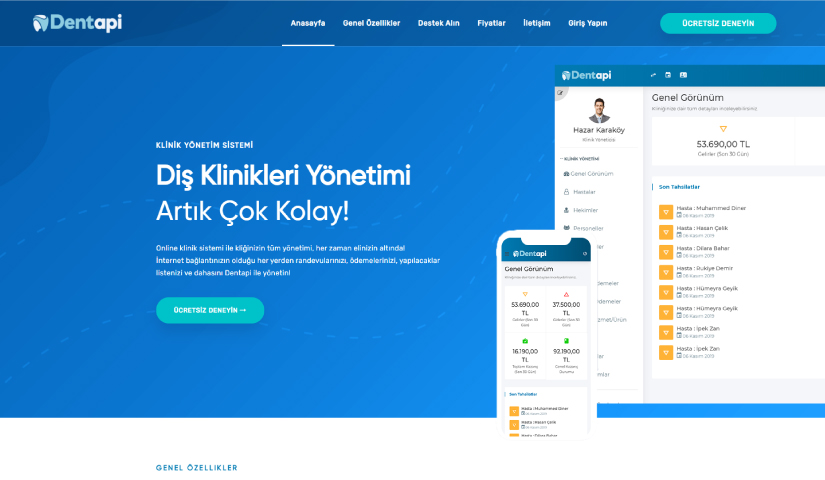 DentApi Arayüzü
